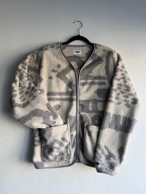 Obey Passage Liner Sand Multi Jacket Zip Up Women's Medium M Size